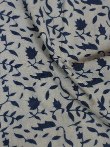Indigo White Hand Block Printed Cotton  Cambric Fabric Per Meter - F0916012
