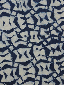 Indigo White Hand Block Printed Cotton Cambric Fabric Per Meter - F0916013