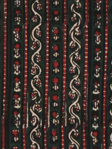 Bottle Green Red Ivory Ajrakh Hand Block Printed Cotton Fabric Per Meter - F003F2104