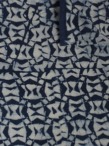 Indigo White Hand Block Printed Cotton Cambric Fabric Per Meter - F0916013