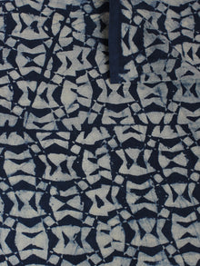 Indigo White Hand Block Printed Cotton Cambric Fabric Per Meter - F0916013