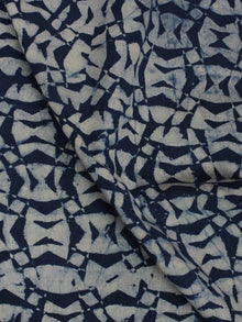 Indigo White Hand Block Printed Cotton Cambric Fabric Per Meter - F0916013