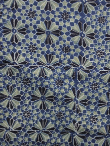 Indigo Olive green Black Ajrakh Printed Cotton Fabric Per Meter - F003F1210