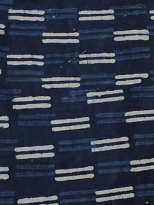 Indigo White Hand Block Printed Cotton  Cambric Fabric Per Meter - F0916032