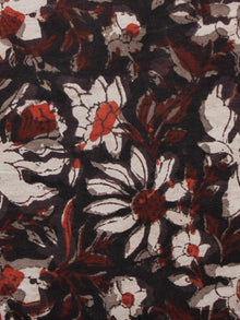 Black Brown Ivory Hand Block Printed Cotton Fabric Per Meter - F001F1384