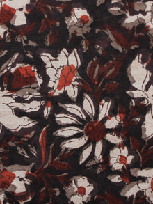 Black Brown Ivory Hand Block Printed Cotton Fabric Per Meter - F001F1384