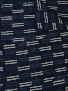 Indigo White Hand Block Printed Cotton  Cambric Fabric Per Meter - F0916032