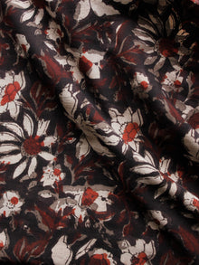 Black Brown Ivory Hand Block Printed Cotton Fabric Per Meter - F001F1384