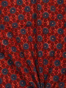 Red Indigo Black Beige Ajrakh Hand Block Printed Cotton Fabric Per Meter - F003F1787