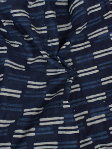 Indigo White Hand Block Printed Cotton  Cambric Fabric Per Meter - F0916032
