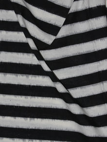 Black White Pochampally Hand Weaved Double Ikat Fabric Per Meter - F091F763