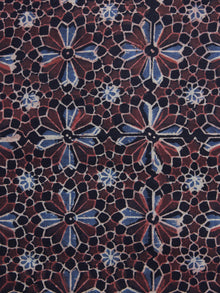 Maroon Black Blue Black Ajrakh Printed Cotton Fabric Per Meter - F003F1209