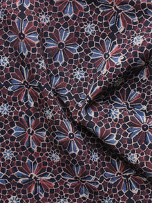 Maroon Black Blue Black Ajrakh Printed Cotton Fabric Per Meter - F003F1209