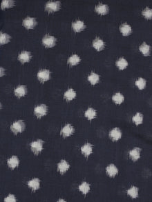 Indigo Ivory Pochampally Hand Weaved Double Ikat Fabric Per Meter - F091F765