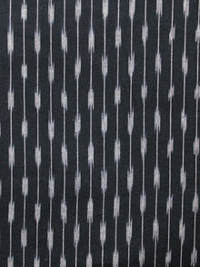 Black Grey Hand Woven Ikat Handloom Cotton Fabric Per Meter - F002F1457