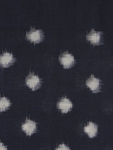 Indigo Ivory Pochampally Hand Weaved Double Ikat Fabric Per Meter - F091F765
