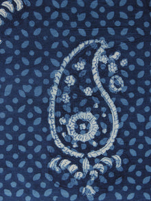 Indigo Maroon Hand Block Printed Cotton Fabric Per Meter - F001F1101