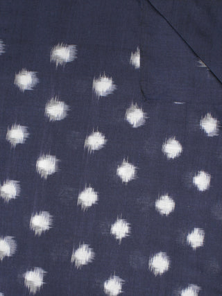 Indigo Ivory Pochampally Hand Weaved Double Ikat Fabric Per Meter - F091F765