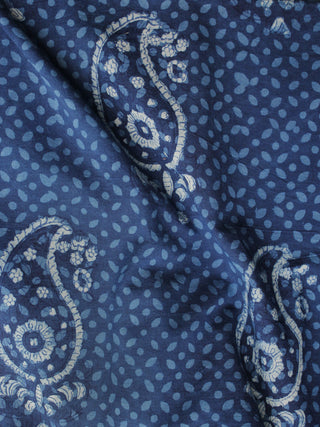 Indigo Maroon Hand Block Printed Cotton Fabric Per Meter - F001F1101