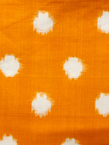Mustard Ivory Pochampally Hand Woven Double Ikat Geometric Pattern Fabric Per Meter - F002F1458