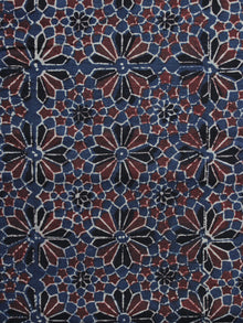 Blue Red Black  Ajrakh Printed Cotton Fabric Per Meter - F003F1213