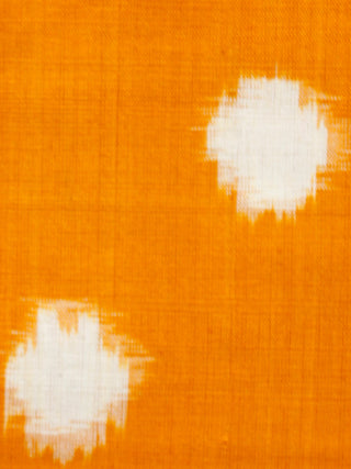 Mustard Ivory Pochampally Hand Woven Double Ikat Geometric Pattern Fabric Per Meter - F002F1458