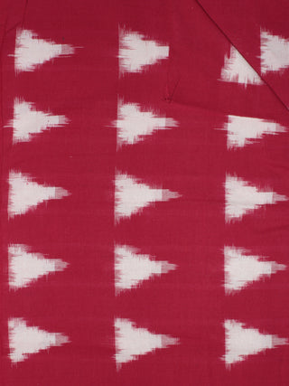 Red Ivory Pochampally Hand Weaved Double Ikat Fabric Per Meter - F091F766