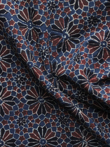 Blue Red Black  Ajrakh Printed Cotton Fabric Per Meter - F003F1213
