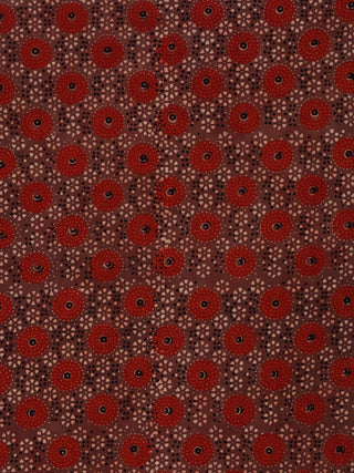 Brown Rust Beige Black Ajrakh Hand Block Printed Cotton Fabric Per Meter - F003F1791