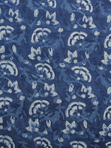 Indigo Ivory Hand Block Printed Cotton Fabric Per Meter - F001F1103