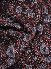 Black Rust Biege Ajrakh Hand Block Printed Cotton Blouse Fabric - BPA081