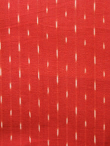 Red Ivory Pochampally Hand Woven Ikat Cotton Fabric Per Meter - F002F1460