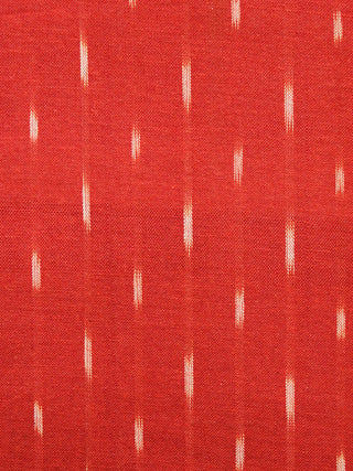 Red Ivory Pochampally Hand Woven Ikat Cotton Fabric Per Meter - F002F1460