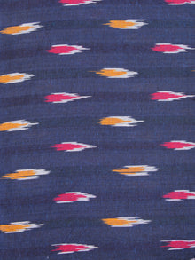 Blue Ivory HotPink Yellow Hand Woven Ikat Handloom Cotton Fabric Per Meter - F002F2422