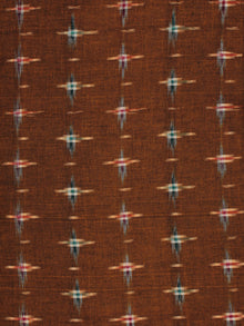 Mustard Green Red Ivory Pochampally Hand Weaved Double Ikat Fabric Per Meter - F002F799