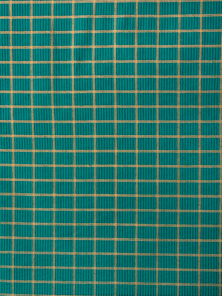 Green Golden Hand Block Printed Cotton Fabric Per Meter - F001F1996