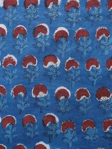 Indigo Brown Black Hand Block Printed Cotton Fabric Per Meter - F001F1336
