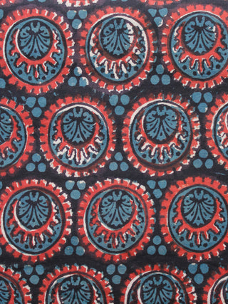 Black Brown Ivory Teal Blue Maroon Hand Block Printed Cotton Fabric Per Meter - F001F1727