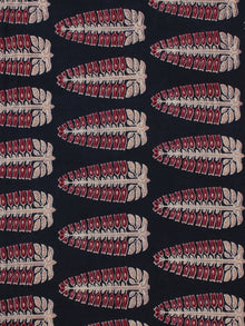 Deep Indigo Maroon Ivory Pink Ajrakh Printed Cotton Fabric Per Meter - F003F867