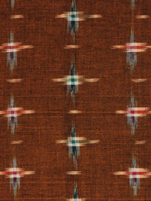 Mustard Green Red Ivory Pochampally Hand Weaved Double Ikat Fabric Per Meter - F002F799