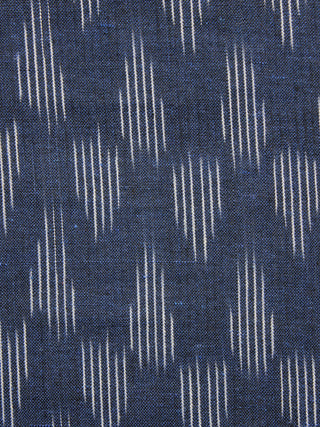 Blue White Pochampally Hand Woven Ikat Fabric Per Meter - F002F940
