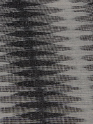 Ivory Grey Black Pochampally Hand Weaved Ikat Fabric Per Meter - F0916718