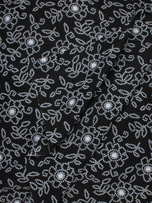 Black White Hand Block Printed Cotton Fabric Per Meter - F001F2287