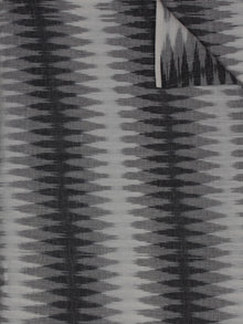 Ivory Grey Black Pochampally Hand Weaved Ikat Fabric Per Meter - F0916718
