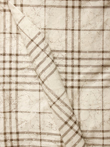 Brown Beige Hand Block Printed Cotton Fabric Per Meter - F001F1887