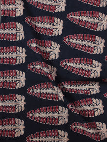 Deep Indigo Maroon Ivory Pink Ajrakh Printed Cotton Fabric Per Meter - F003F867