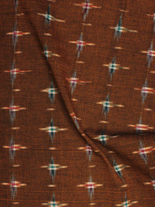 Mustard Green Red Ivory Pochampally Hand Weaved Double Ikat Fabric Per Meter - F002F799
