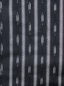 Black White Hand Woven Ikat Handloom Cotton Fabric Per Meter - F002F1461