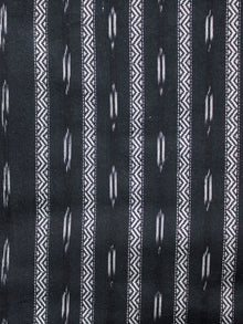Black White Hand Woven Ikat Handloom Cotton Fabric Per Meter - F002F1461
