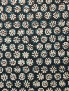 Black Brown Ivory Turquoise Hand Block Printed Cotton Fabric Per Meter - F001F1390